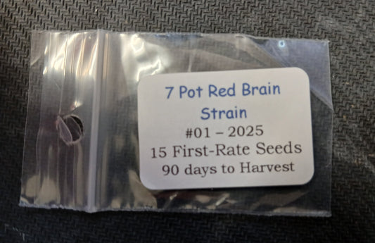 15 - Heirloom Harvest of Premium 7 Pot Red Brain Strain Pepper Seeds