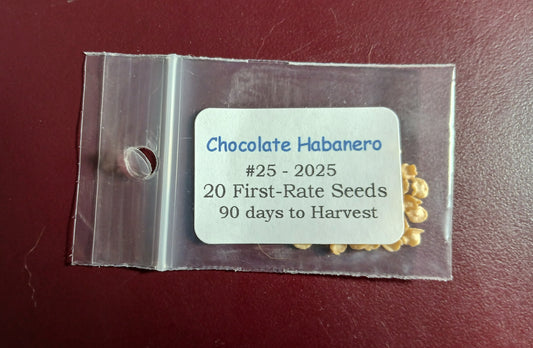 20 - Authentic Heirloom Harvest of Caribbean Super-Hot Chocolate Habanero Pepper Seeds