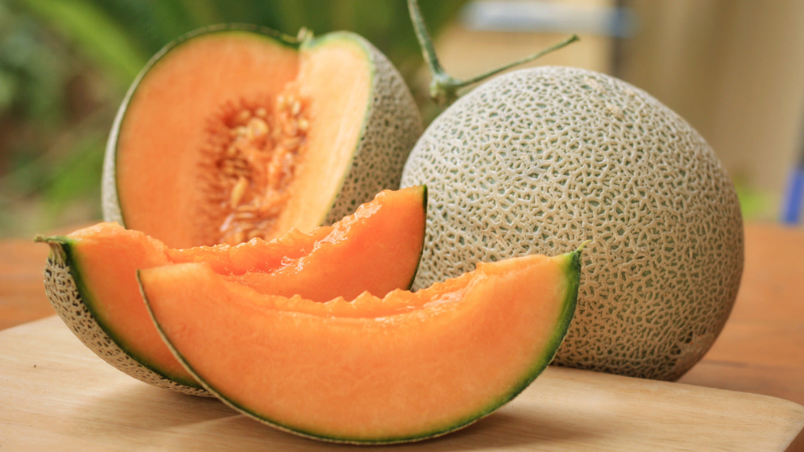 Hearts of Gold Melon growing on the vine
