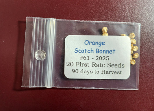 20 – Authentic Heirloom Harvest of Super-Hot Orange Scotch Bonnet Pepper Seeds