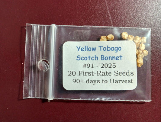 20- Heirloom Harvest of Premium Fresh Yellow Scotch Bonnet Pepper Seeds